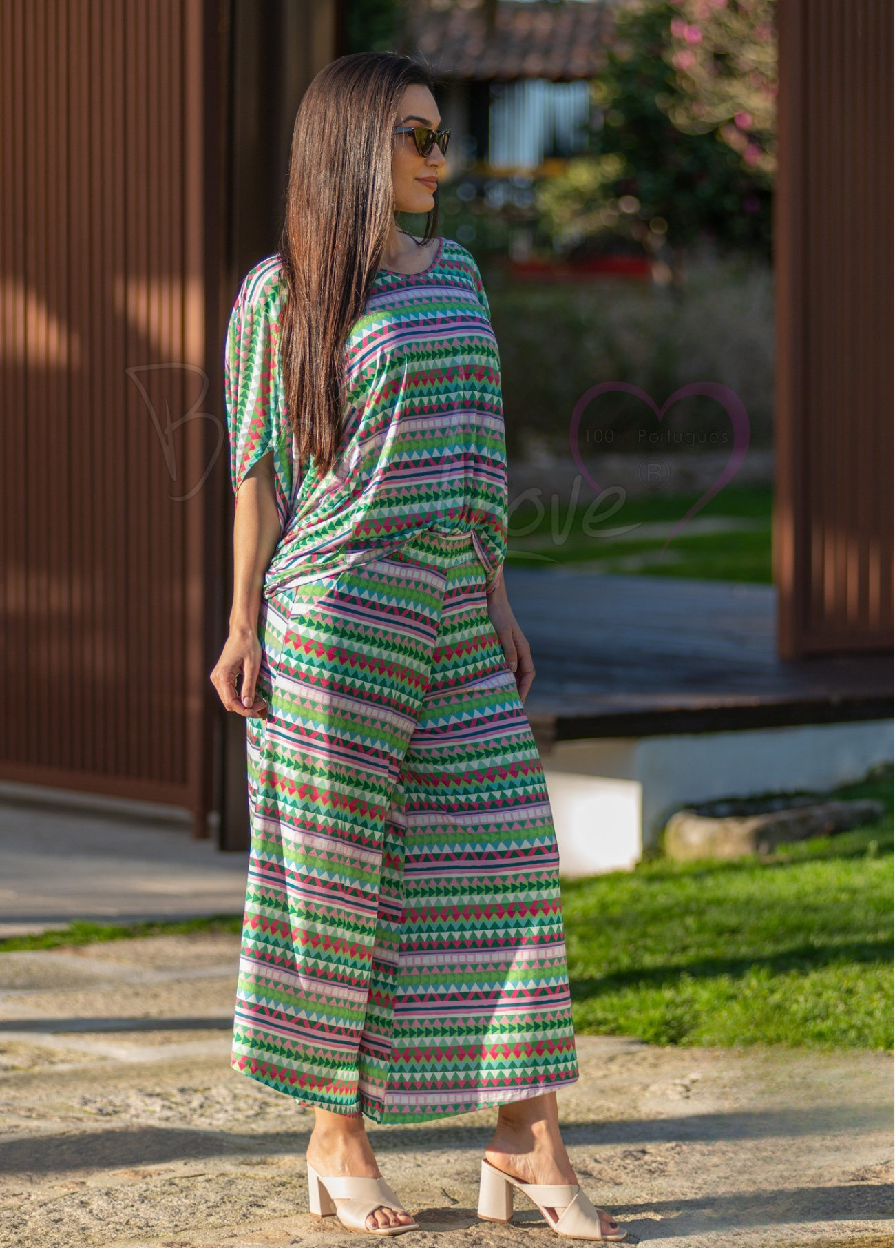 CALÇAS CULOTTE ESTAMPADO GEOMÉTRICO - BABY LOVE