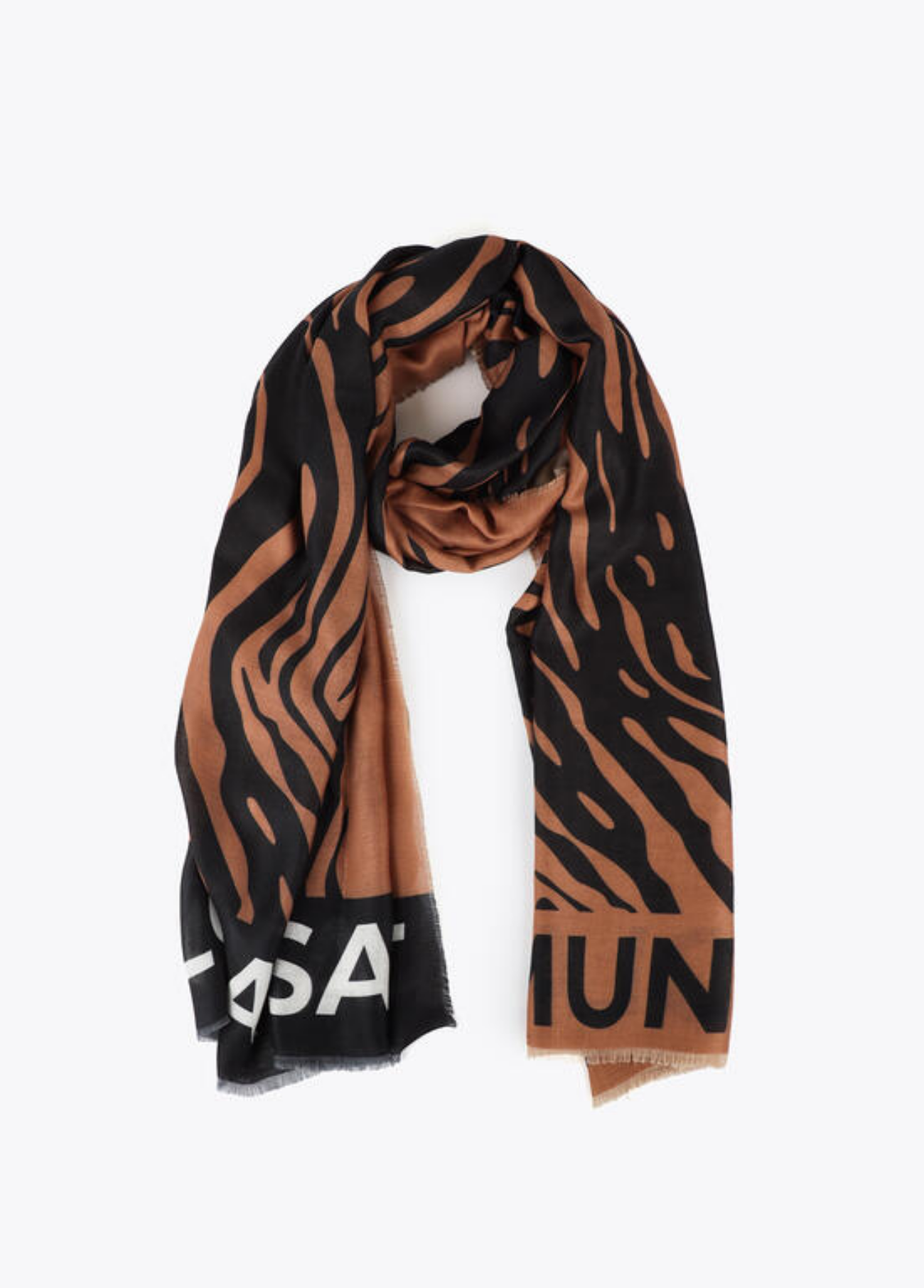 ÉCHARPE CAMEL PADRÃO ZEBRA - LOLA CASADEMUNT