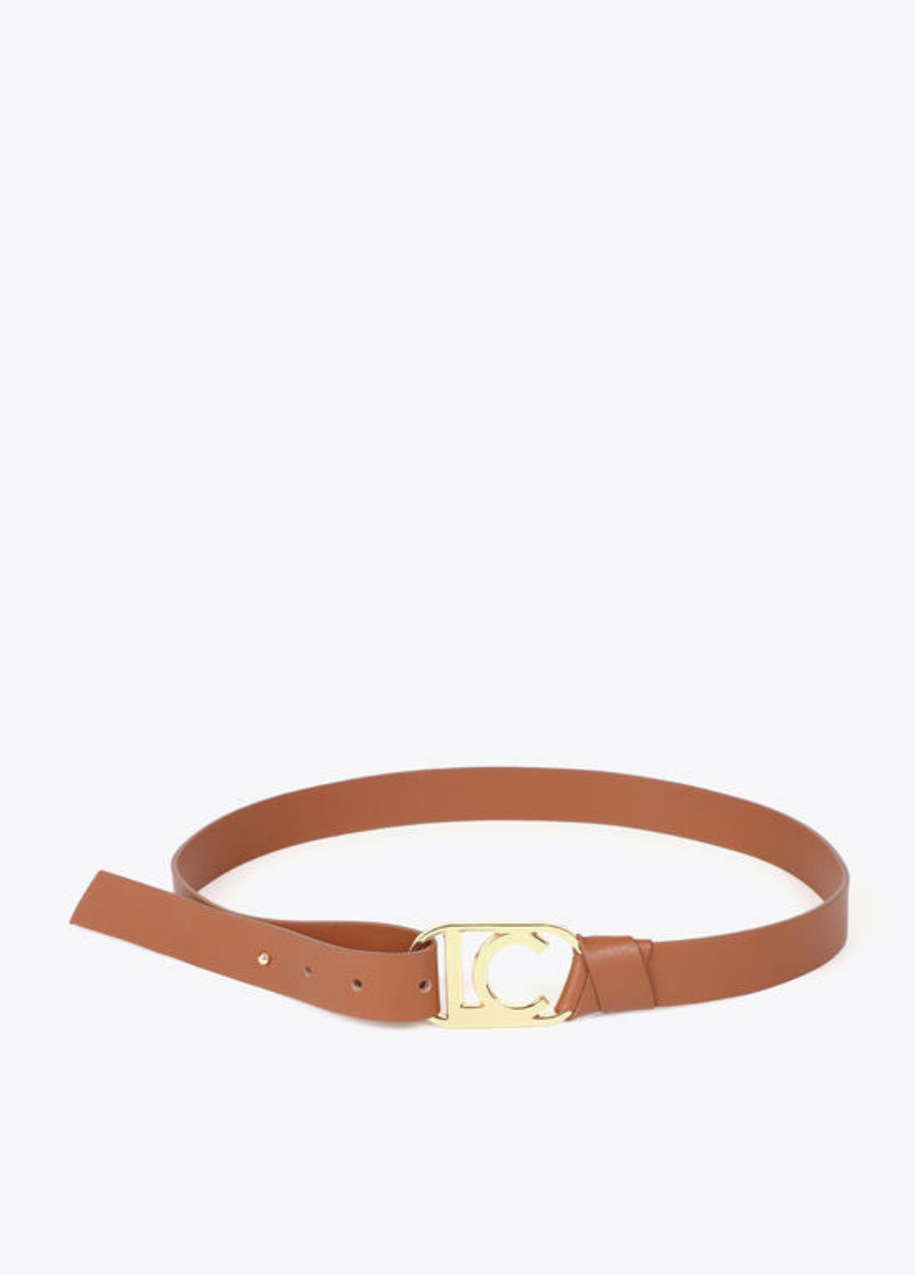 CINTO CAMEL COM FIVELA DOURADA OVAL LC - LOLA CASADEMUNT