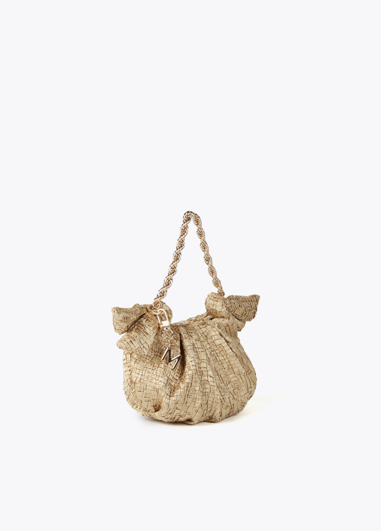 MINI MALA ACETINADA COM LAÇOS LATERAIS - LOLA CASADEMUNT BY MAITE