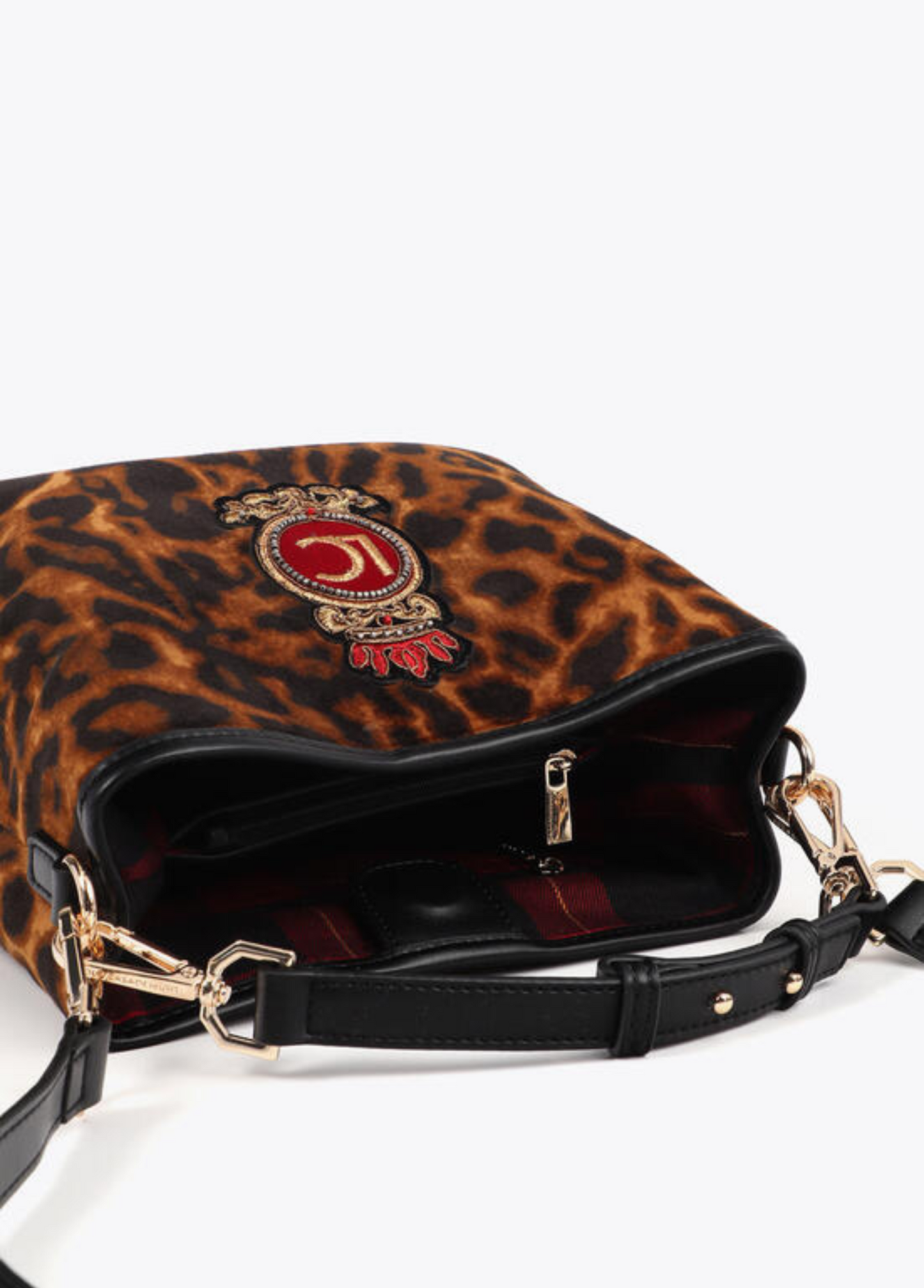 MALA LEOPARDO COM EMBLEMA LC - LOLA CASADEMUNT