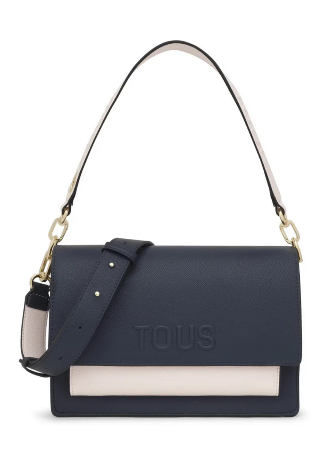 MALA DE TIRACOLO MÉDIA AZUL E ROSA AUDREE SAFIANO - TOUS