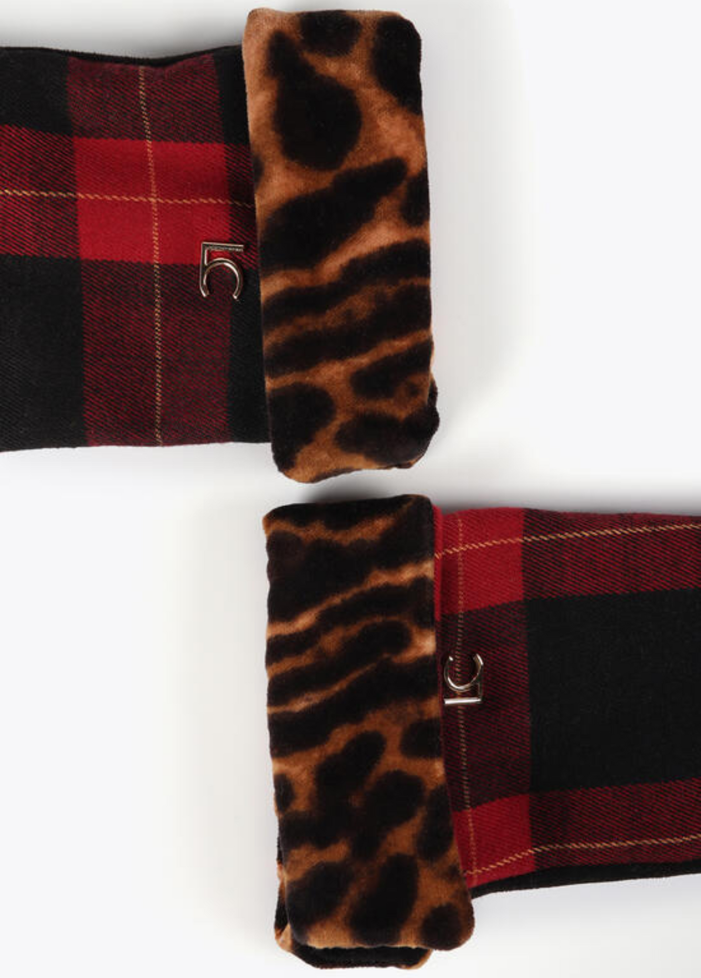 LUVAS COM XADREZ E PUNHO ANIMAL PRINT - LOLA CASADEMUNT