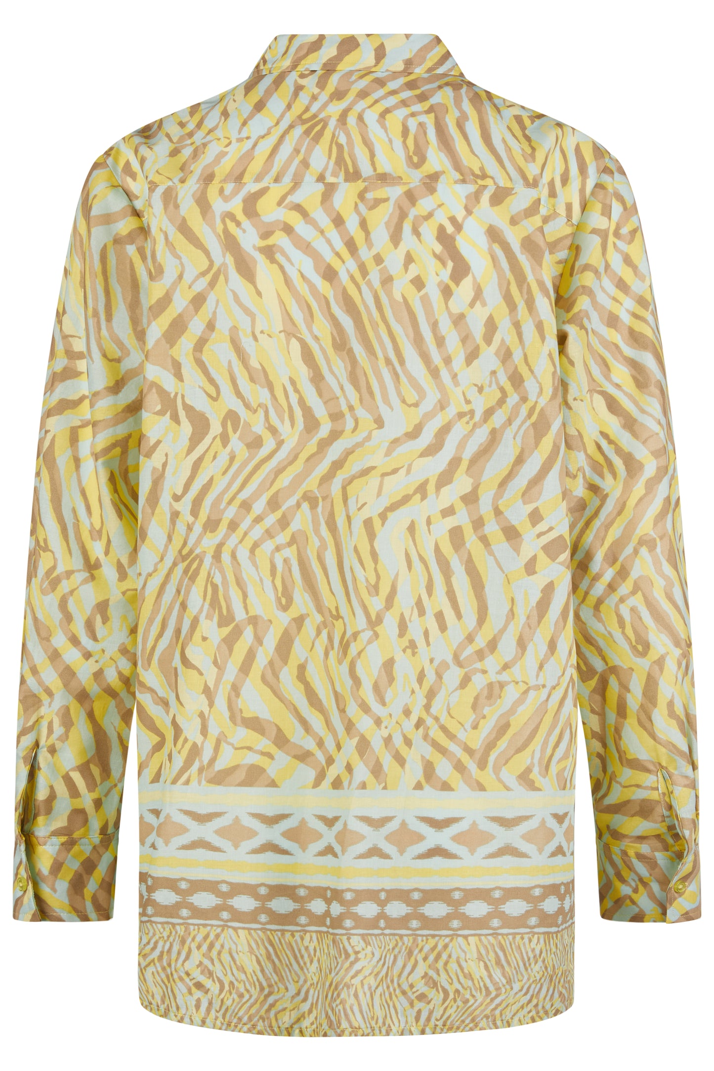 CAMISA ALGODÃO ESTAMPADO AMARELO E BEGE - BARBARA LEBEK