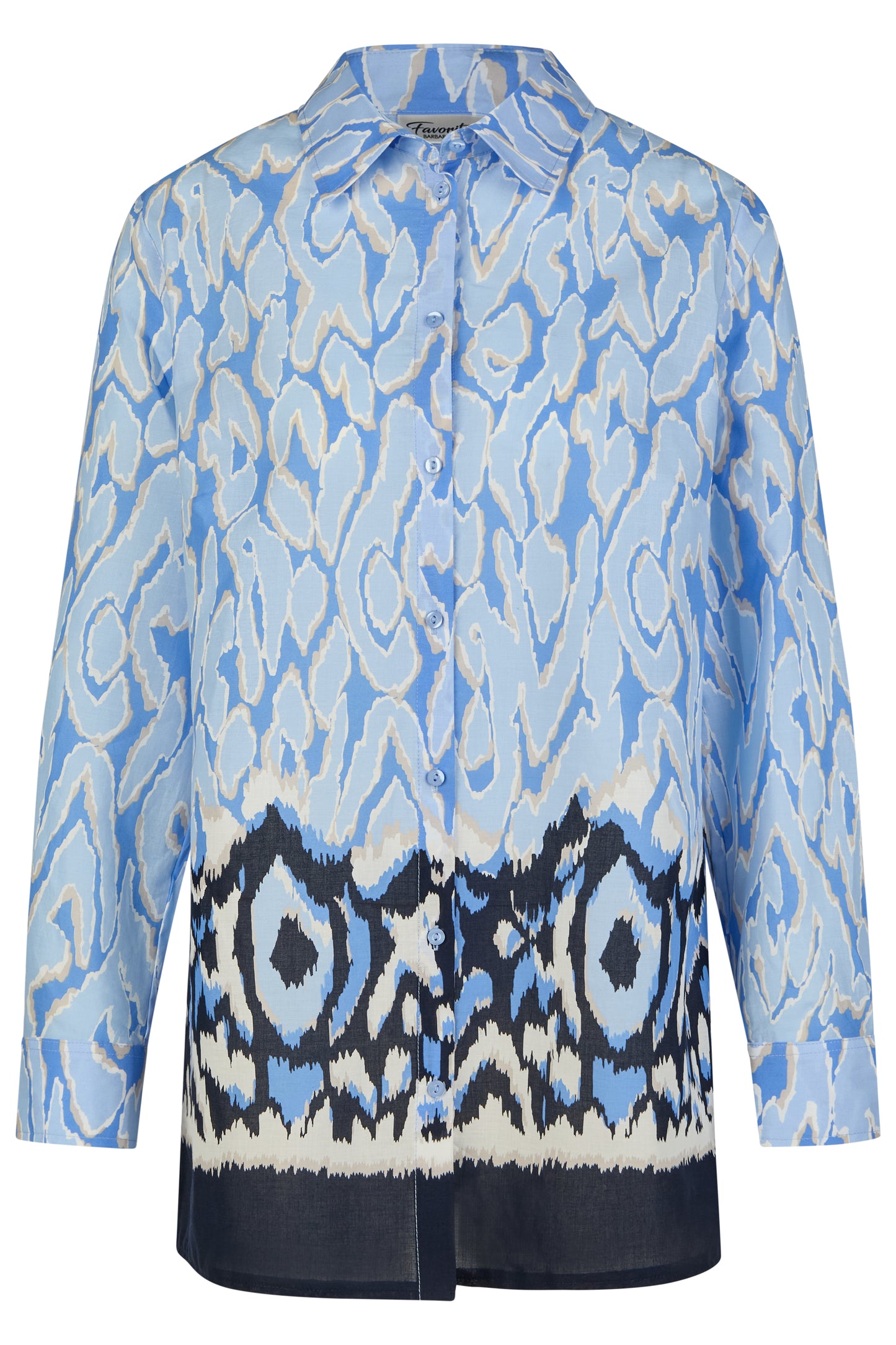 CAMISA ALGODÃO ESTAMPADO AZUL - BARBARA LEBEK