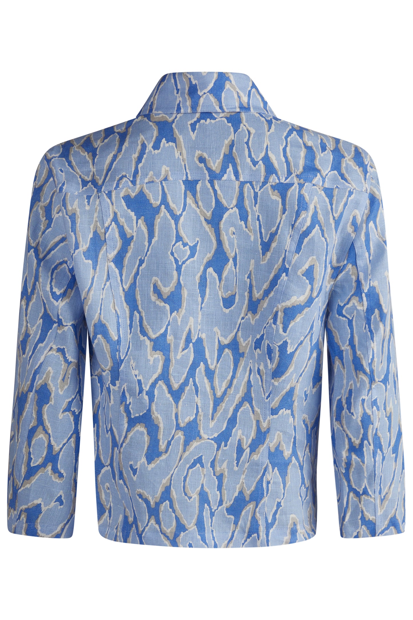 BLUSÃO LINHO ESTAMPADO AZUL - BARBARA LEBEK