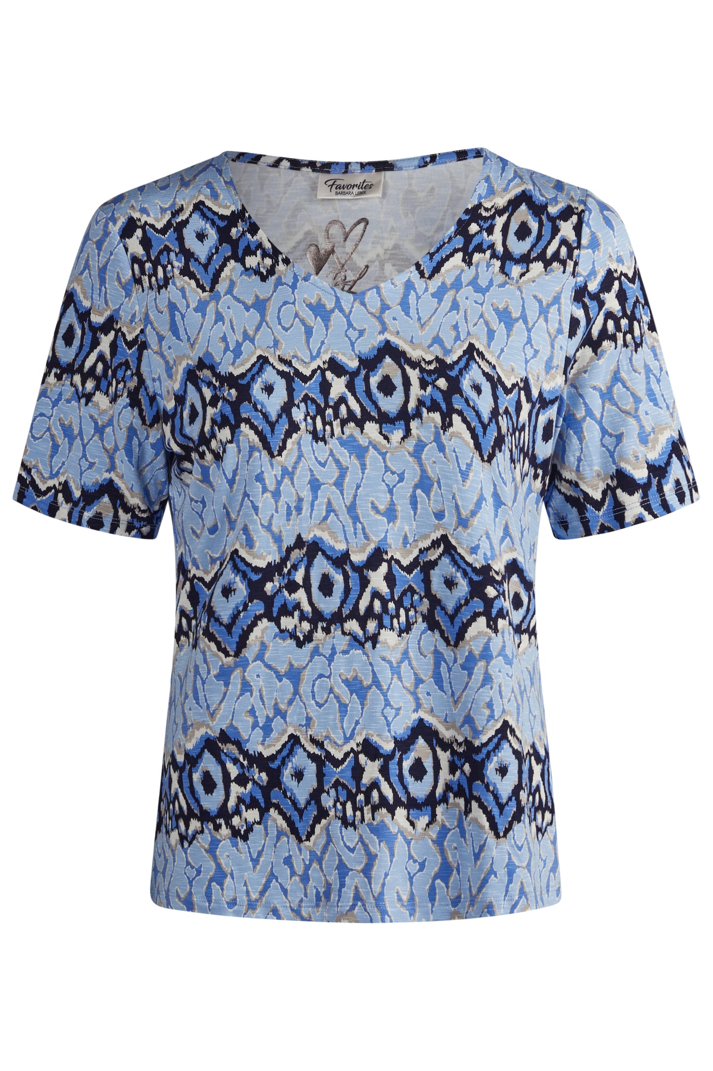 BLUSA ALGODÃO ESTAMPADO AZUL - BARBARA LEBEK