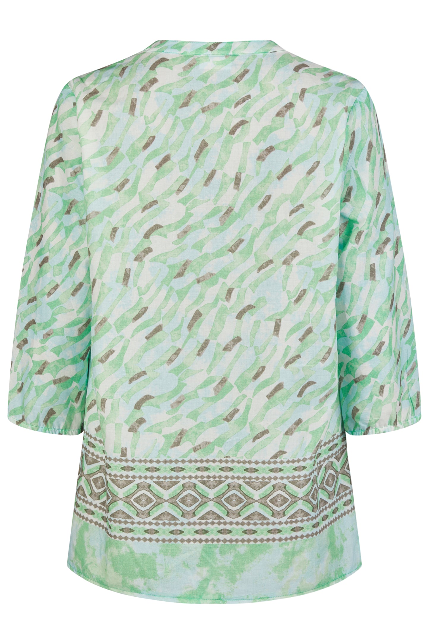 TÚNICA EM ALGODÃO ESTAMPADO VERDE - BARBARA LEBEK