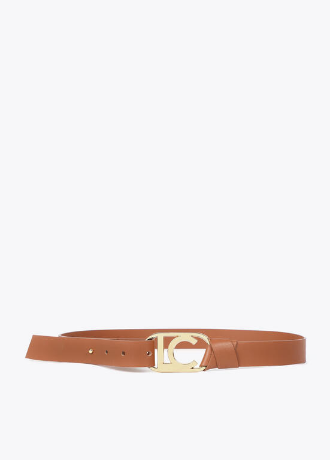 CINTO CAMEL COM FIVELA DOURADA OVAL LC - LOLA CASADEMUNT