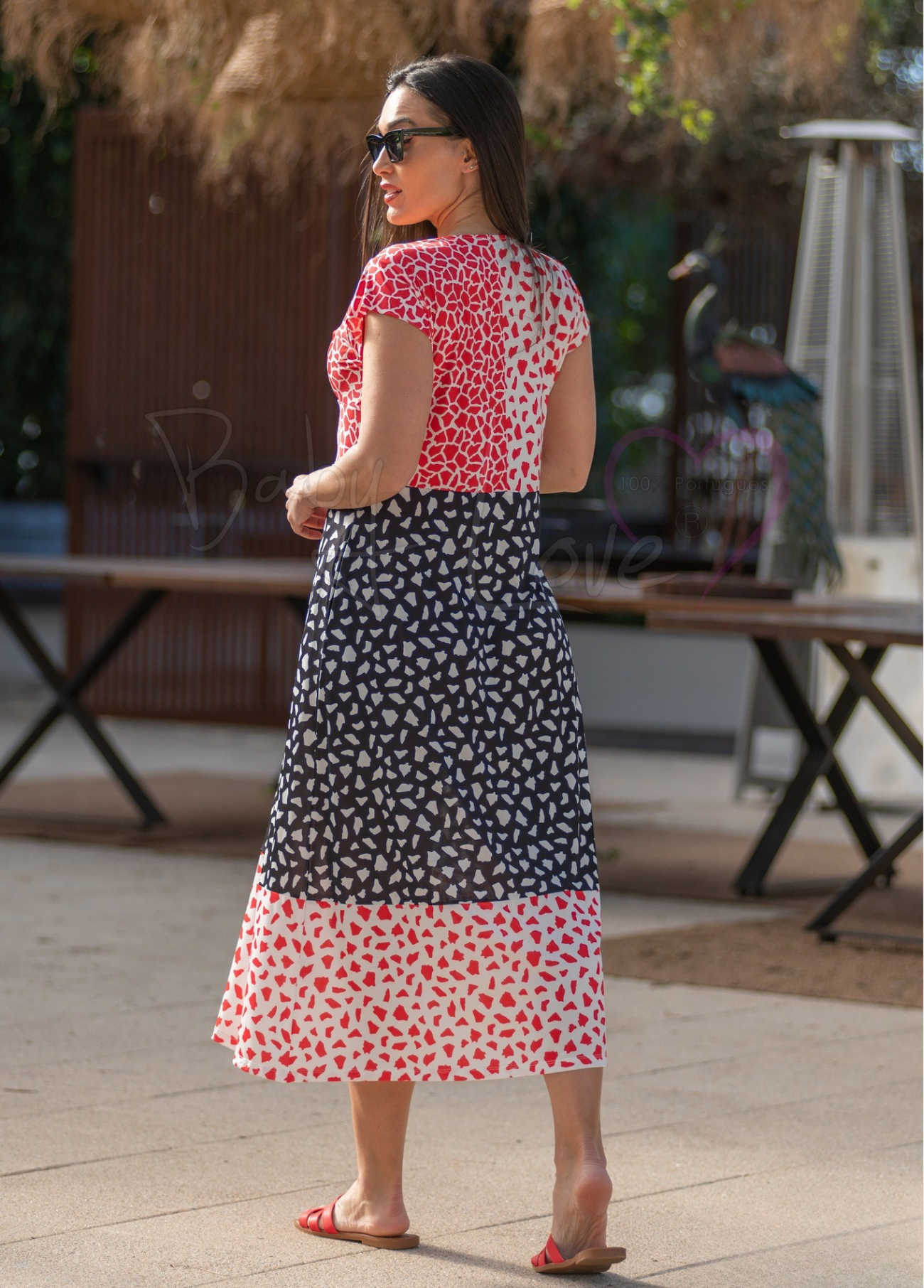 VESTIDO ESTAMPADO COM PINTAS EM MALHA FRIA - BABY LOVE