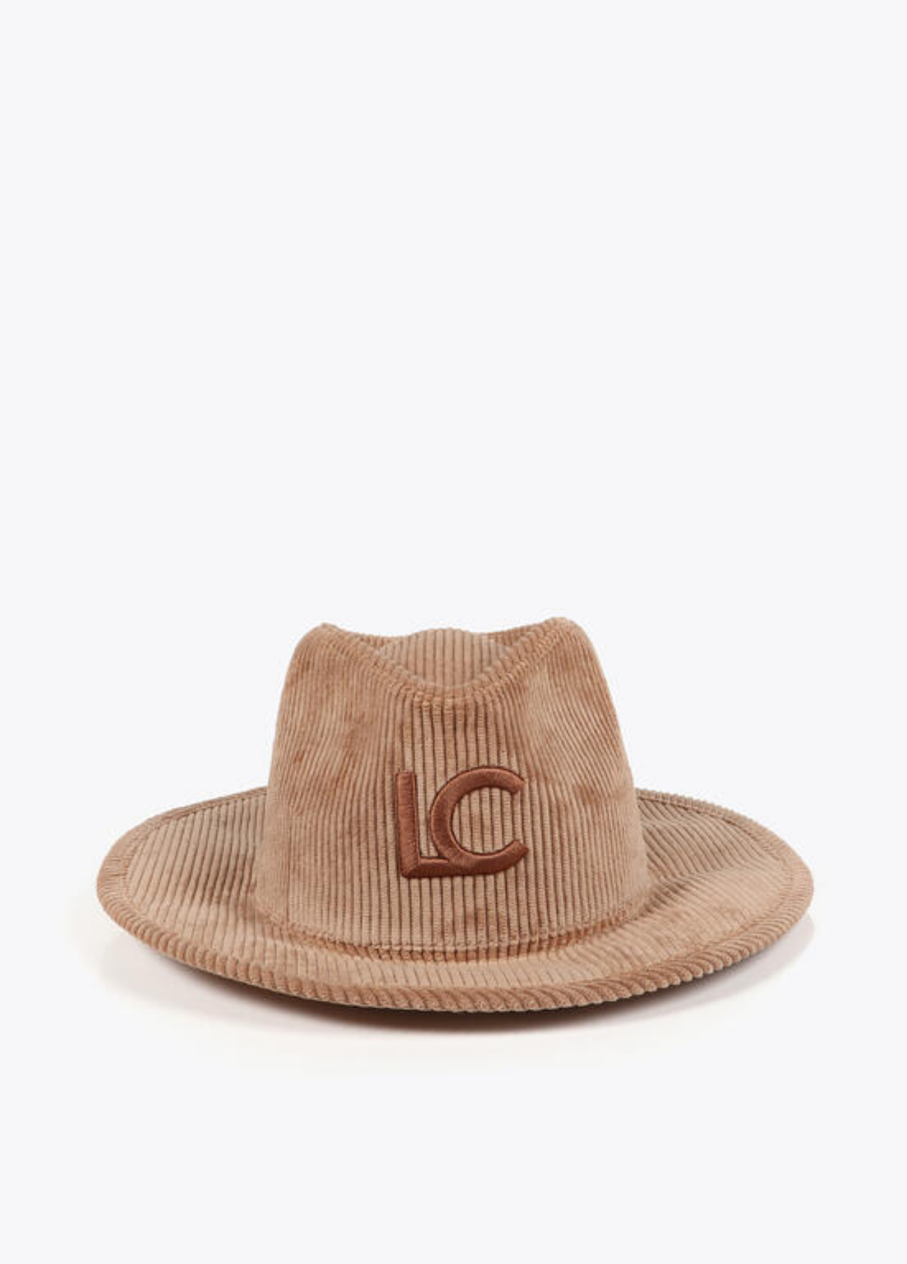 CHAPÉU BOMBAZINE CAMEL COM BORDADO LC - LOLA CASADEMUNT
