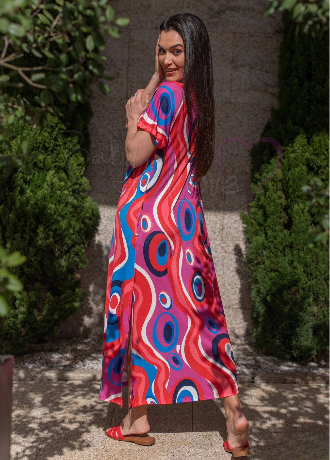 VESTIDO ESTAMAPADO DECOTE EM V - BABY LOVE