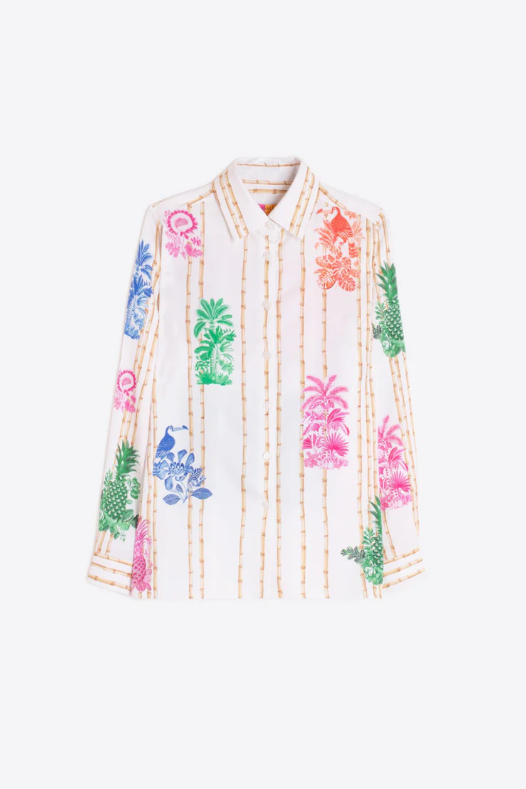 CAMISA BRANCA COM ESTAMPADO " BAMBU" - VILAGALLO