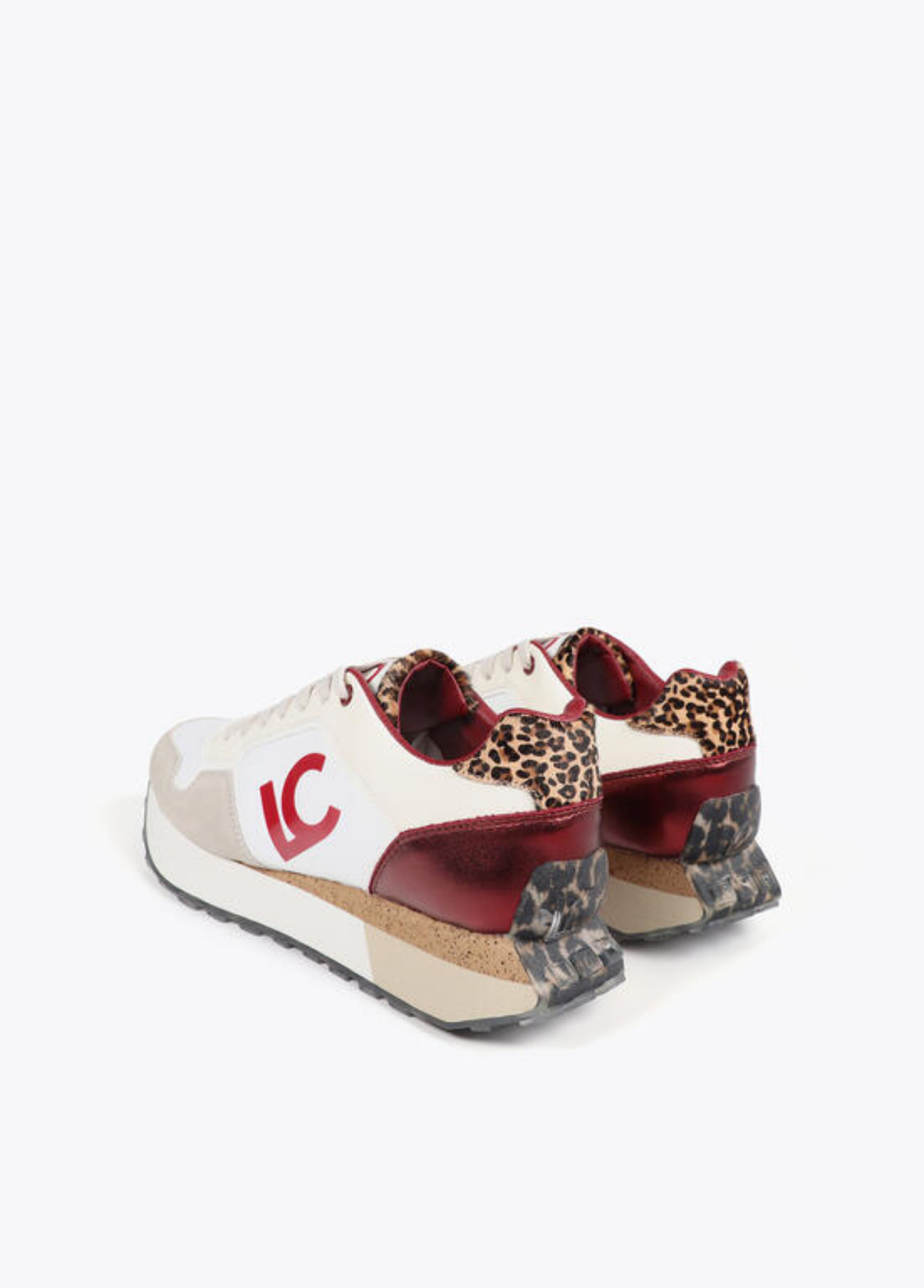 TÉNIS COM DETALHE ANIMAL PRINT E BORDEAUX - LOLA CASADEMUNT