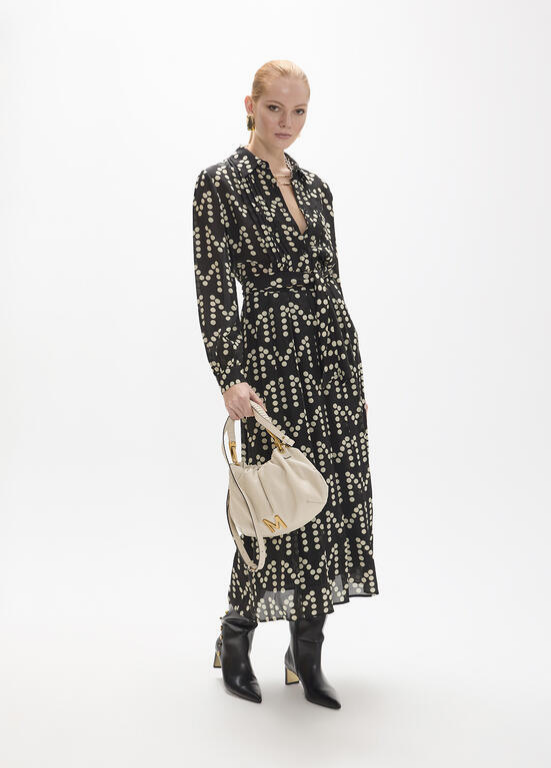 VESTIDO LONGO PLISSCADO COM ESTAMPADO BY MAITE - LOLA CASADEMUNT