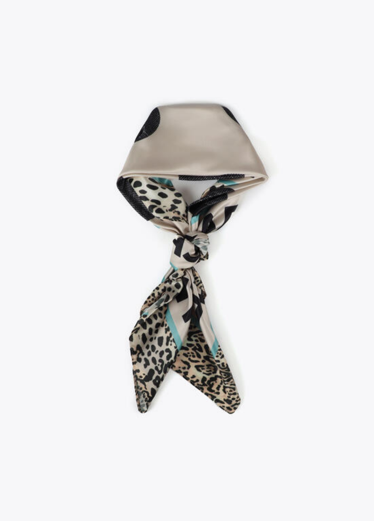 LENÇO ACETINADO POÁS E ANIMAL PRINT - LOLA CASADEMUNT