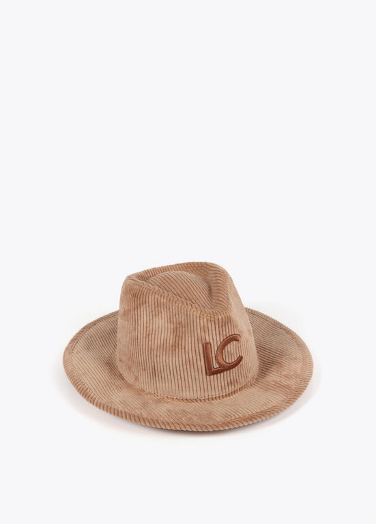 CHAPÉU BOMBAZINE CAMEL COM BORDADO LC - LOLA CASADEMUNT