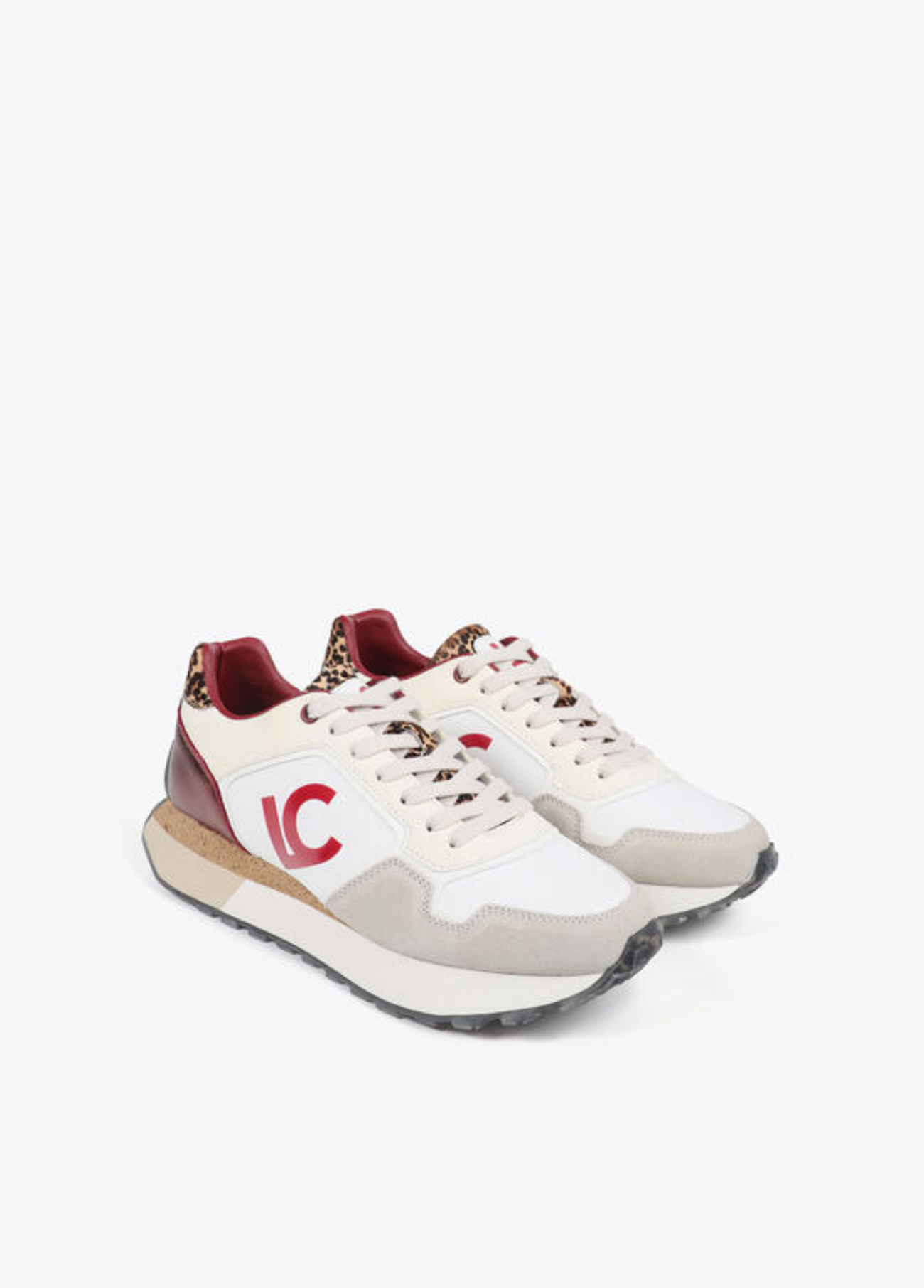 TÉNIS COM DETALHE ANIMAL PRINT E BORDEAUX - LOLA CASADEMUNT