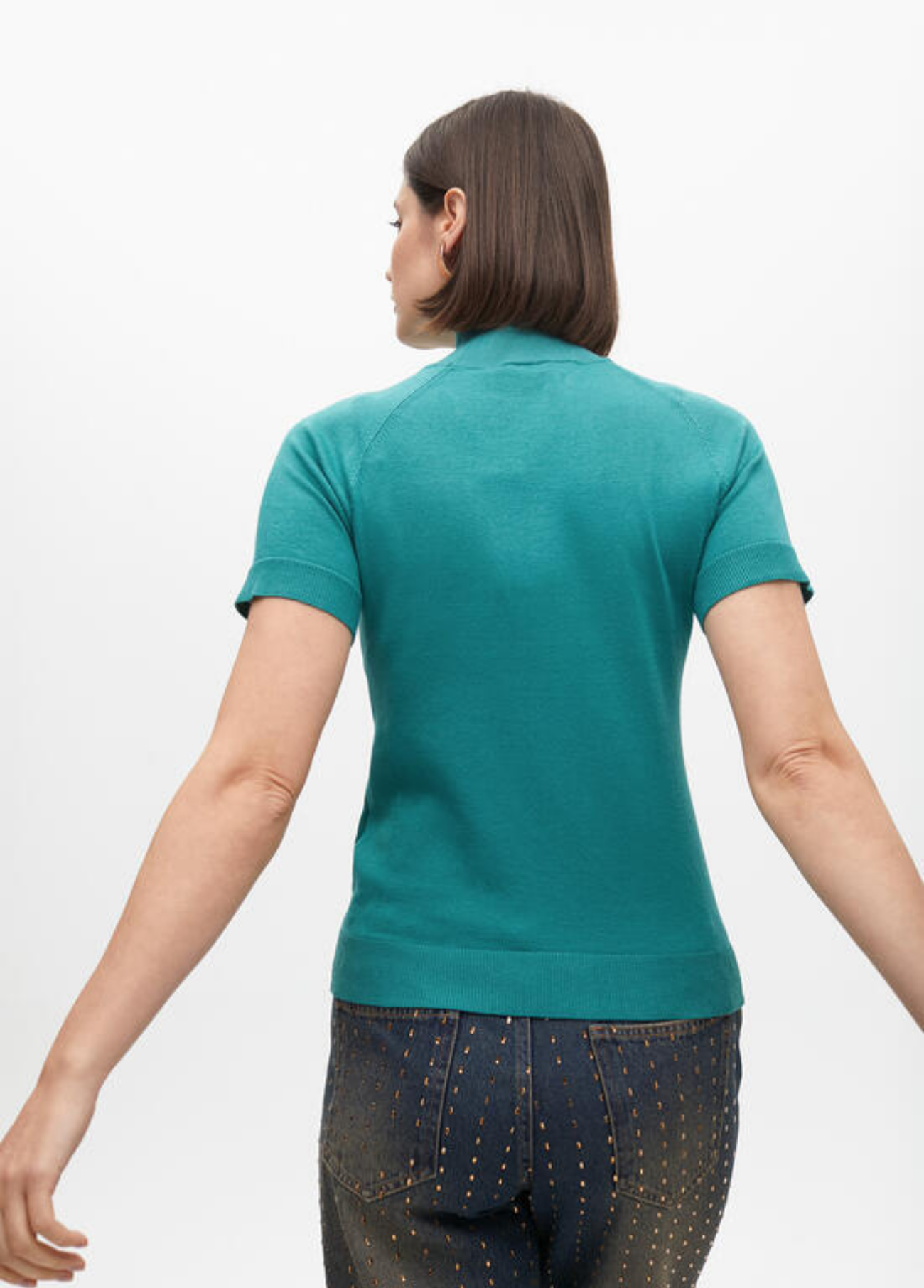 CAMISOLA GOLA SUBIDA MANGA CURTA - LOLA CASADEMUNT
