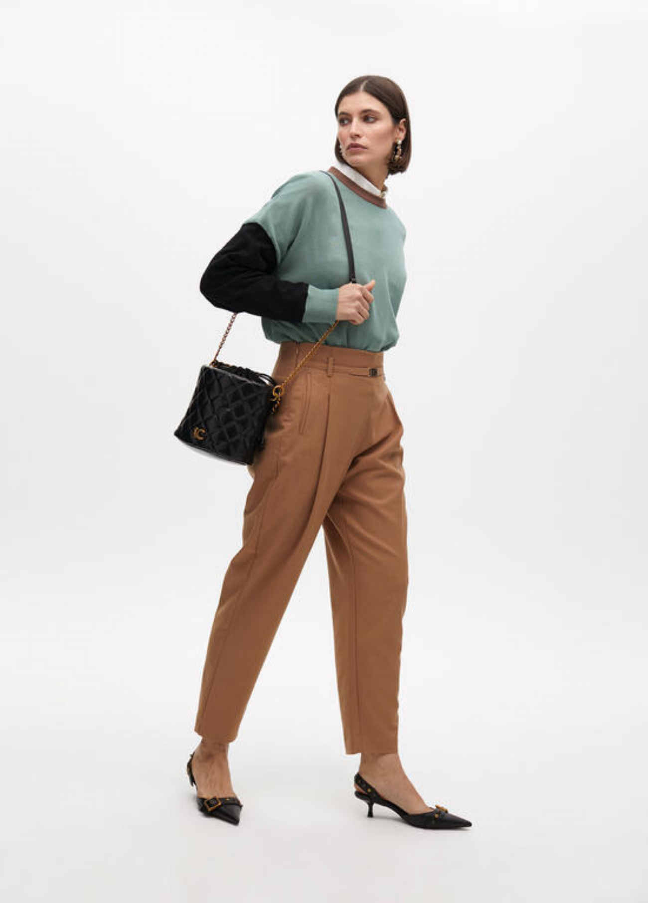 CAMISOLA DE MALHA COM MANGA COMPRIDA E DETALHE BICOLOR - LOLA CASADEMUNT
