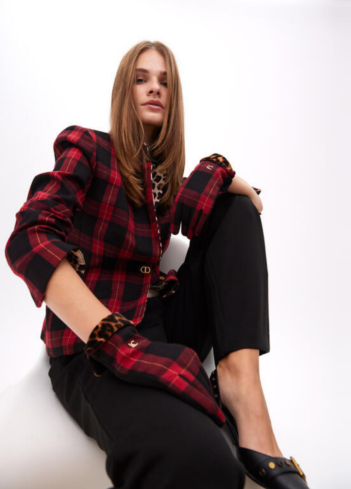 LUVAS COM XADREZ E PUNHO ANIMAL PRINT - LOLA CASADEMUNT