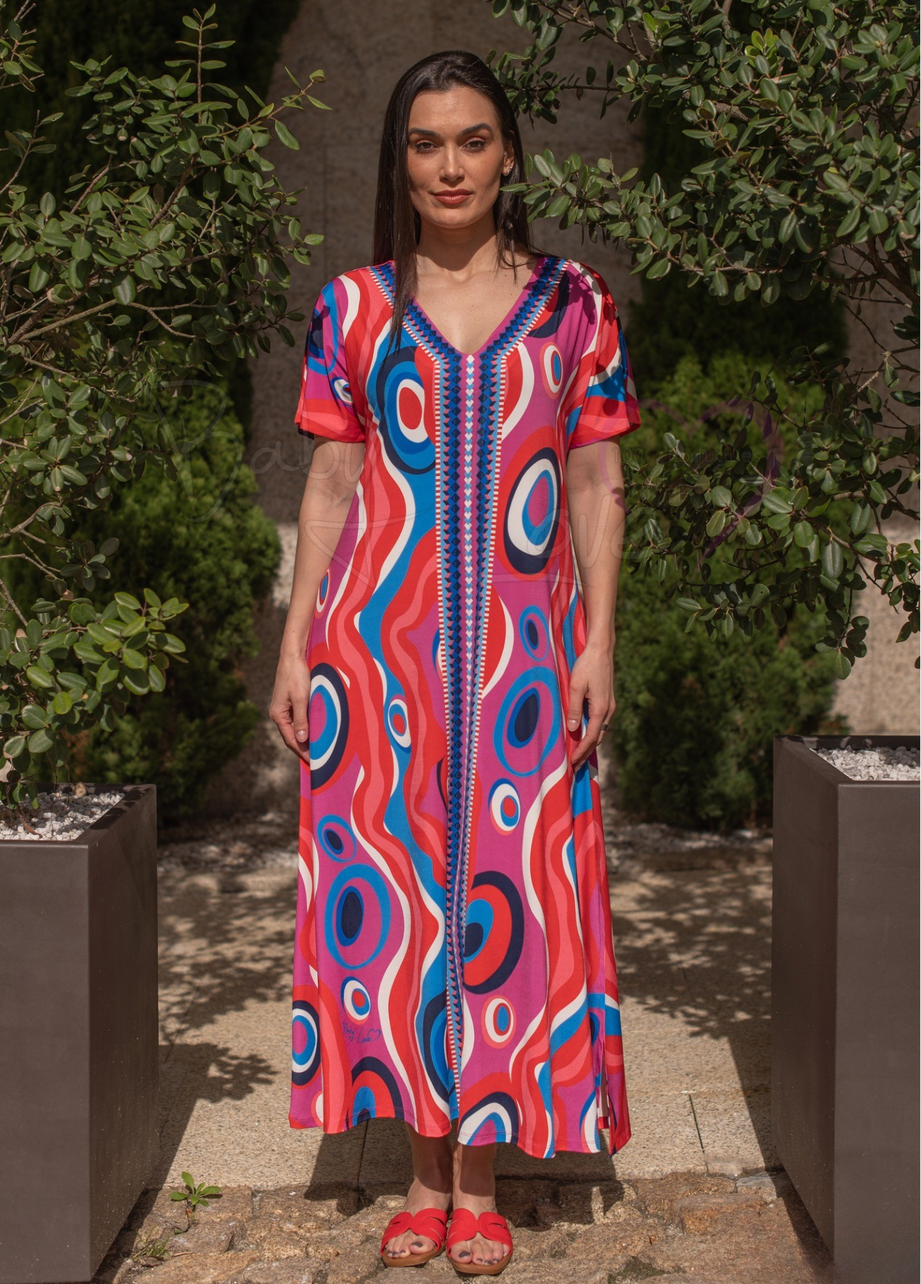 VESTIDO ESTAMAPADO DECOTE EM V - BABY LOVE