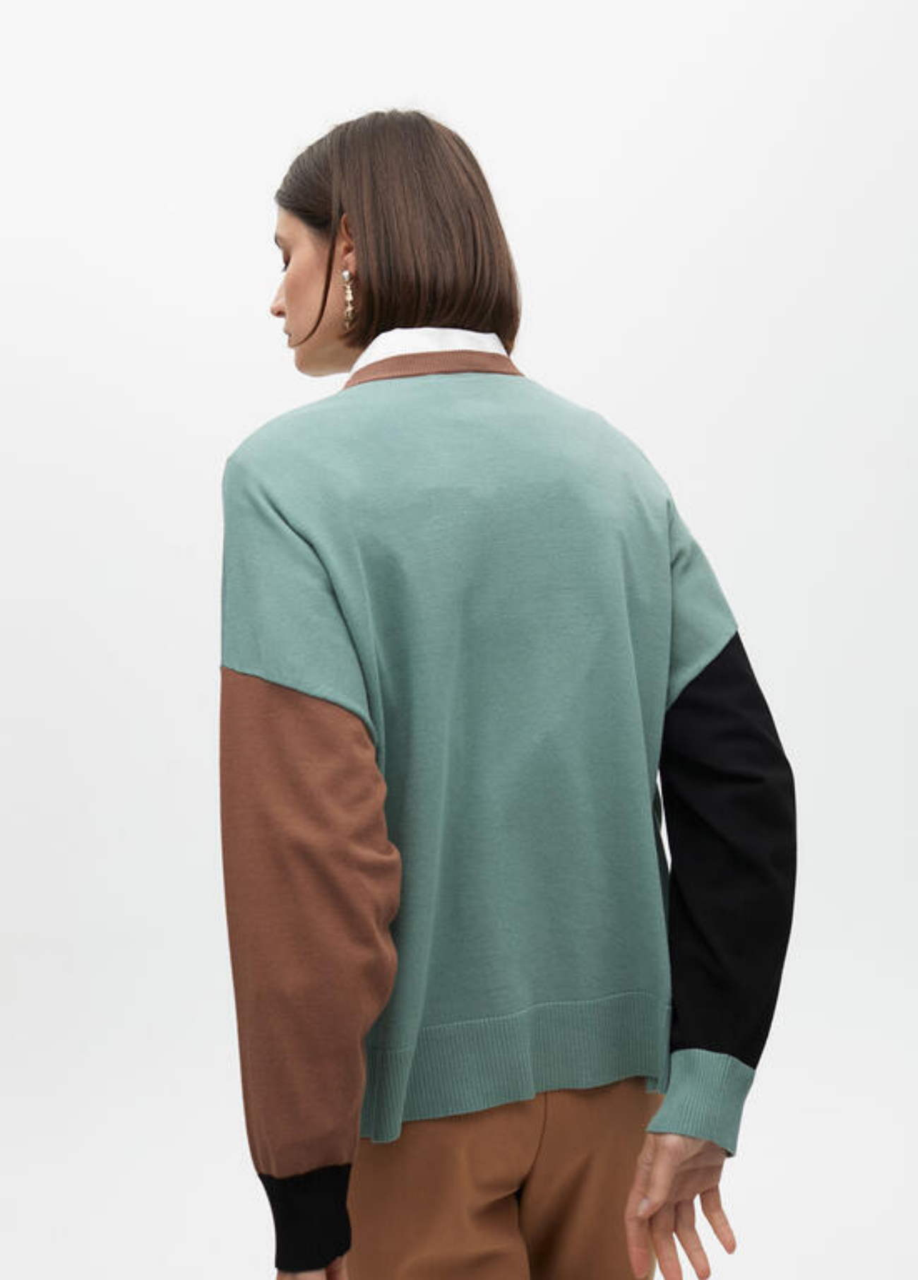 CAMISOLA DE MALHA COM MANGA COMPRIDA E DETALHE BICOLOR - LOLA CASADEMUNT
