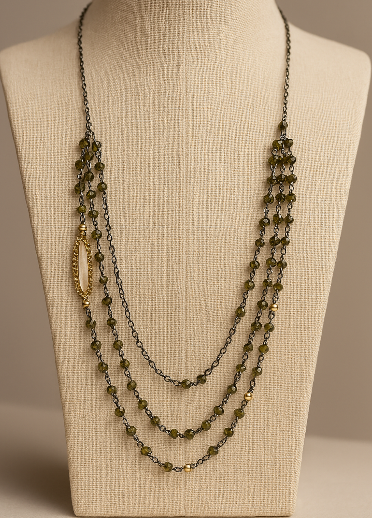 COLAR PEDRARIA EM CAQUI - ALIBY