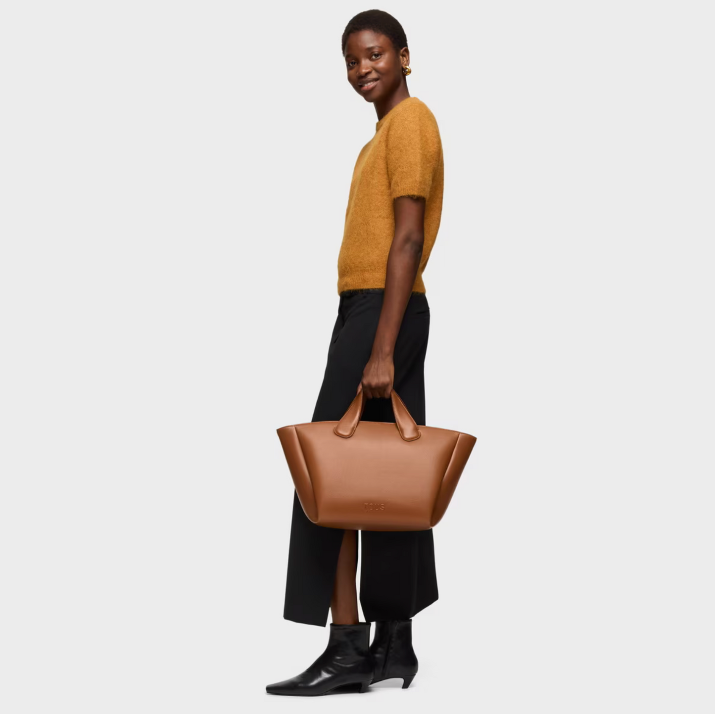 TOTE BAG GRANDE CAMEL BLOOM - TOUS