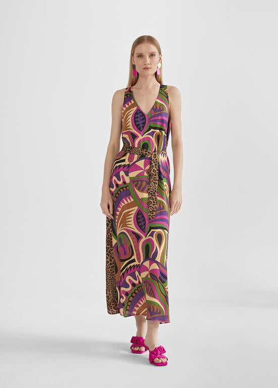 VESTIDO COMPRIDO ESTAMPADO - LOLA CASADEMUNT BY MAITE