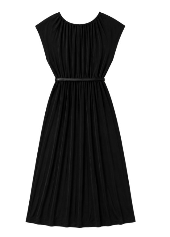 VESTIDO COMPRIDO COM CINTO - ALIBY