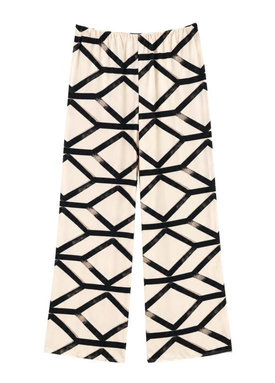 CALÇAS FLUIDAS ESTAMPADAS MULTICOR - ALIBY