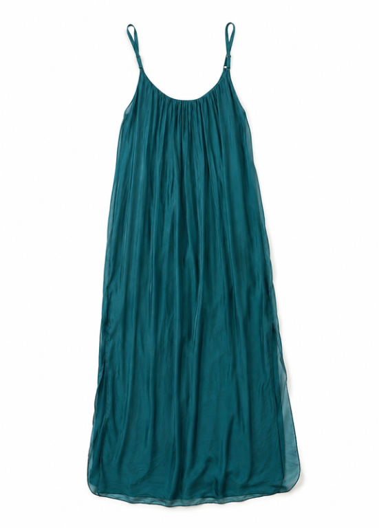VESTIDO MIDI FLUIDO COM ALÇA FINA - ALIBY