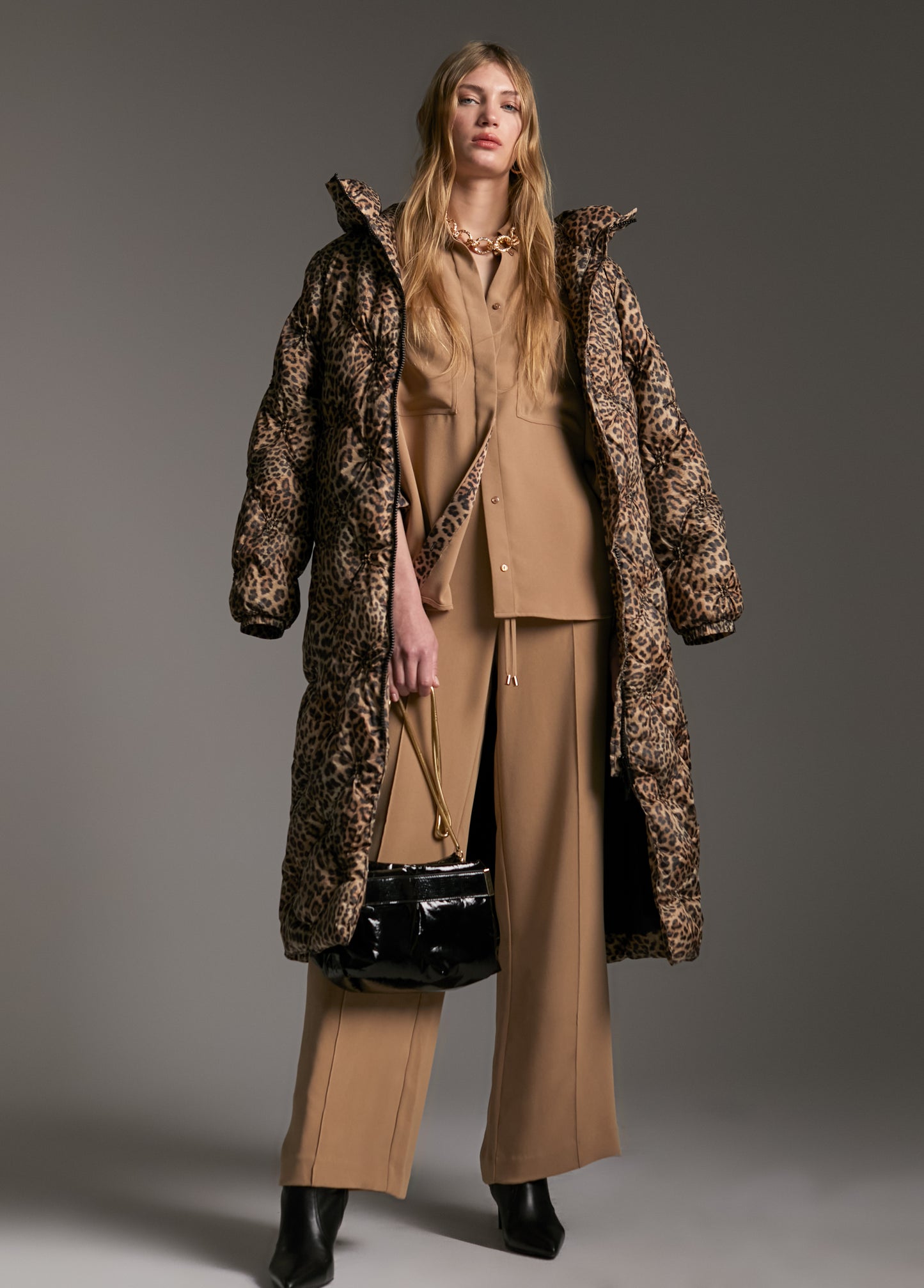 CAMISA CAMEL COM PORMENOR ANIMAL PRINT - LOLA CASADEMUNT