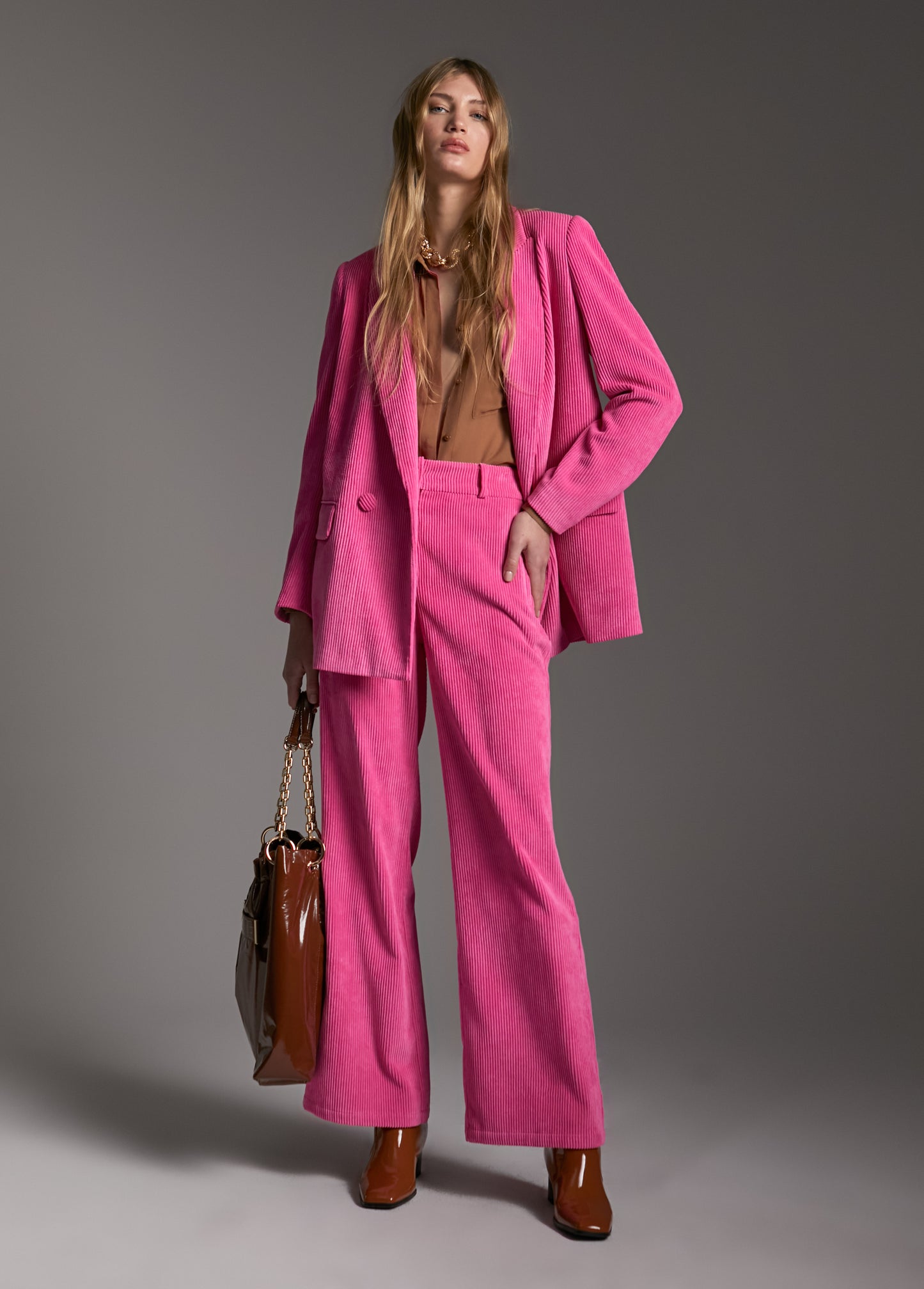 CALÇAS BOMBAZINE ROSA - LOLA CASADEMUNT