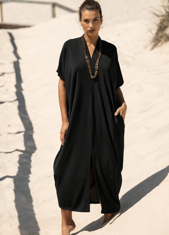 VESTIDO TIPO KAFTAN MALHA FRIA - SCUSI