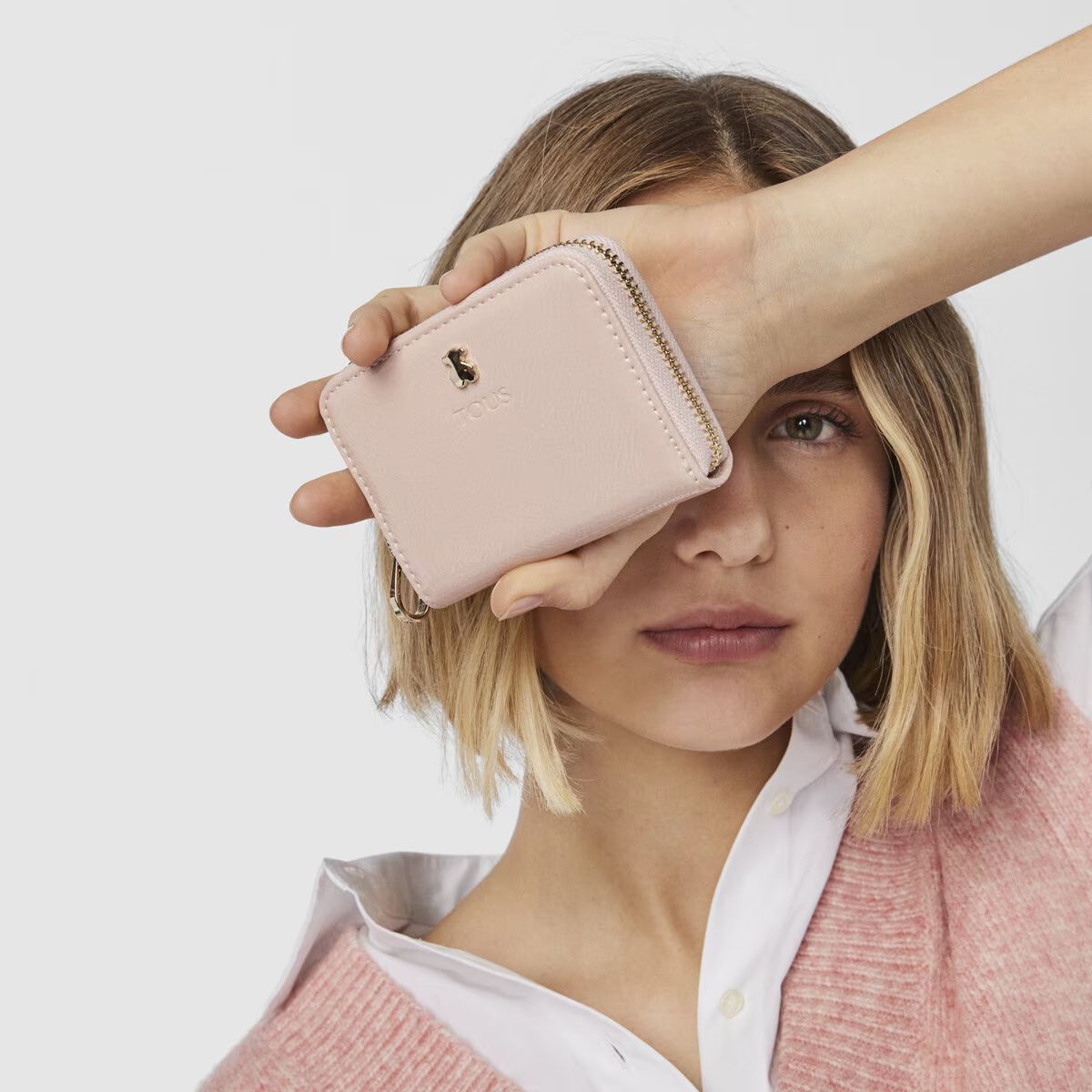 PORTA MOEDAS MEDIO DORP ANTIQUE ROSA - TOUS