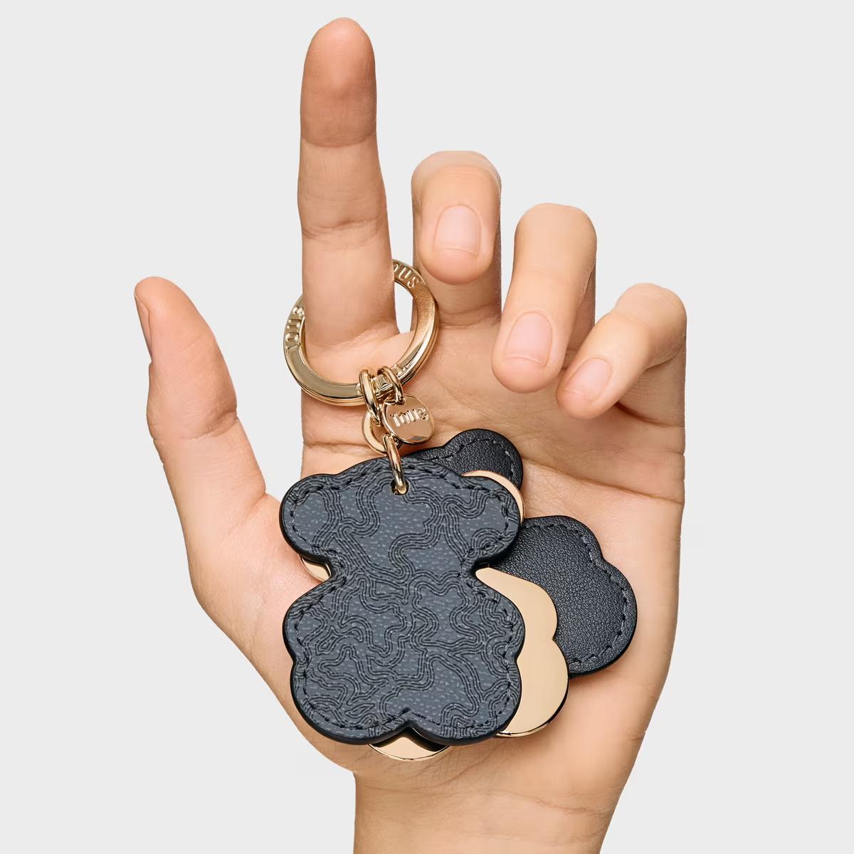 PORTA-CHAVES PRETO TRIPLE BEAR - TOUS