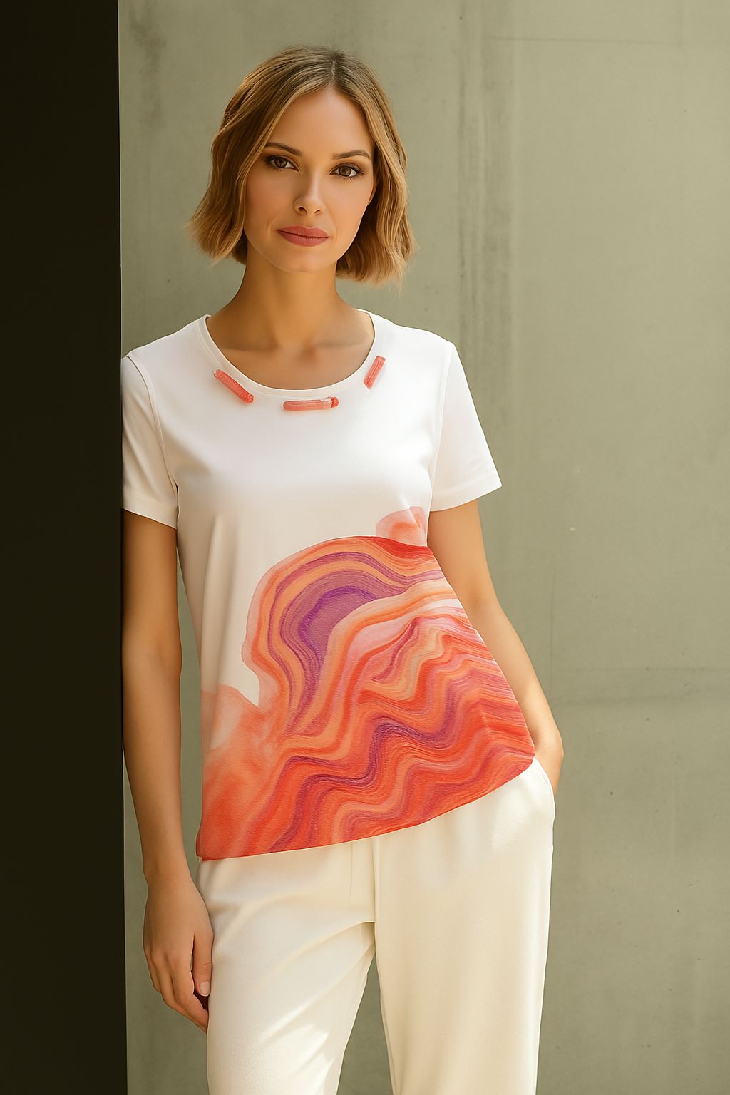 T-SHIRT BÁSICA COM ESTAMPADO - SCUSI