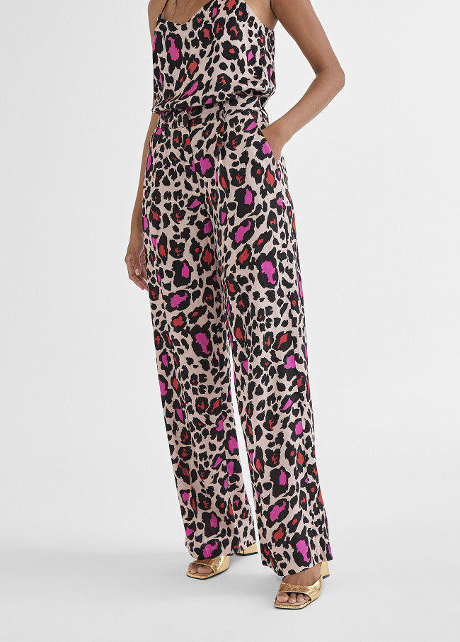 CALÇAS DIREITAS COM ANIMAL PRINT - LOLA CASADEMUNT BY MAITE