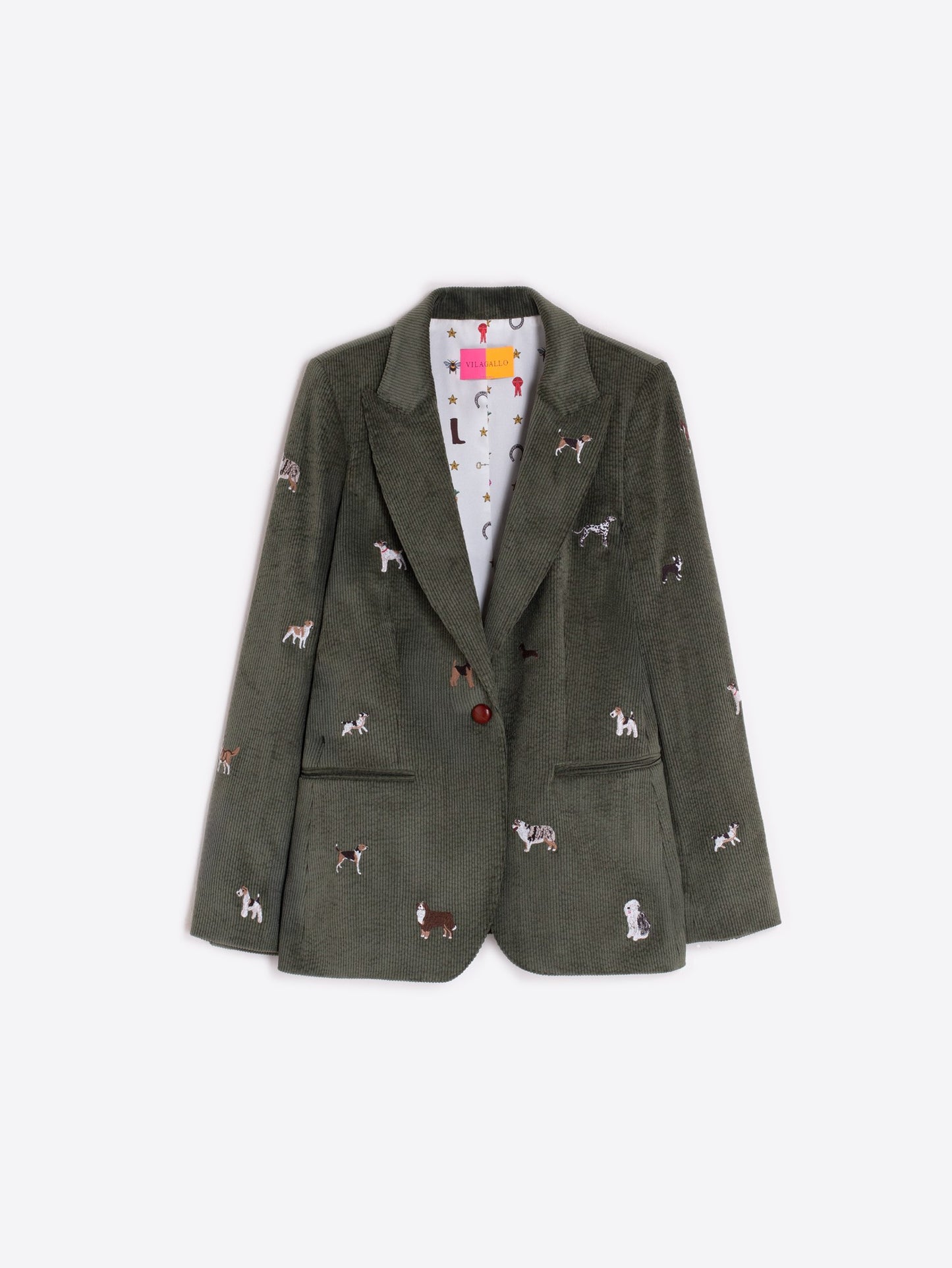 BLAZER BOMBAZINE VERDE COM BORDADOS - VILAGALLO