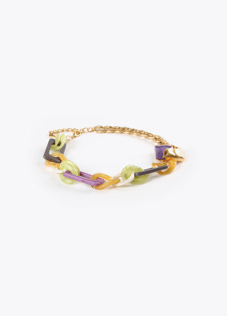 COLAR COM GARGANTILHA DOURADO COM CORES COMBINADAS - LOLA CASADEMUNT