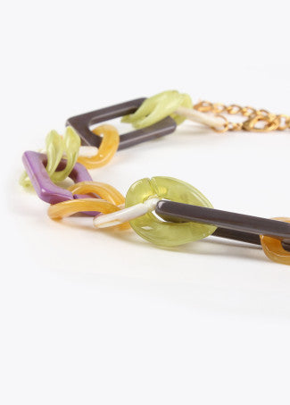 COLAR COM GARGANTILHA DOURADO COM CORES COMBINADAS - LOLA CASADEMUNT