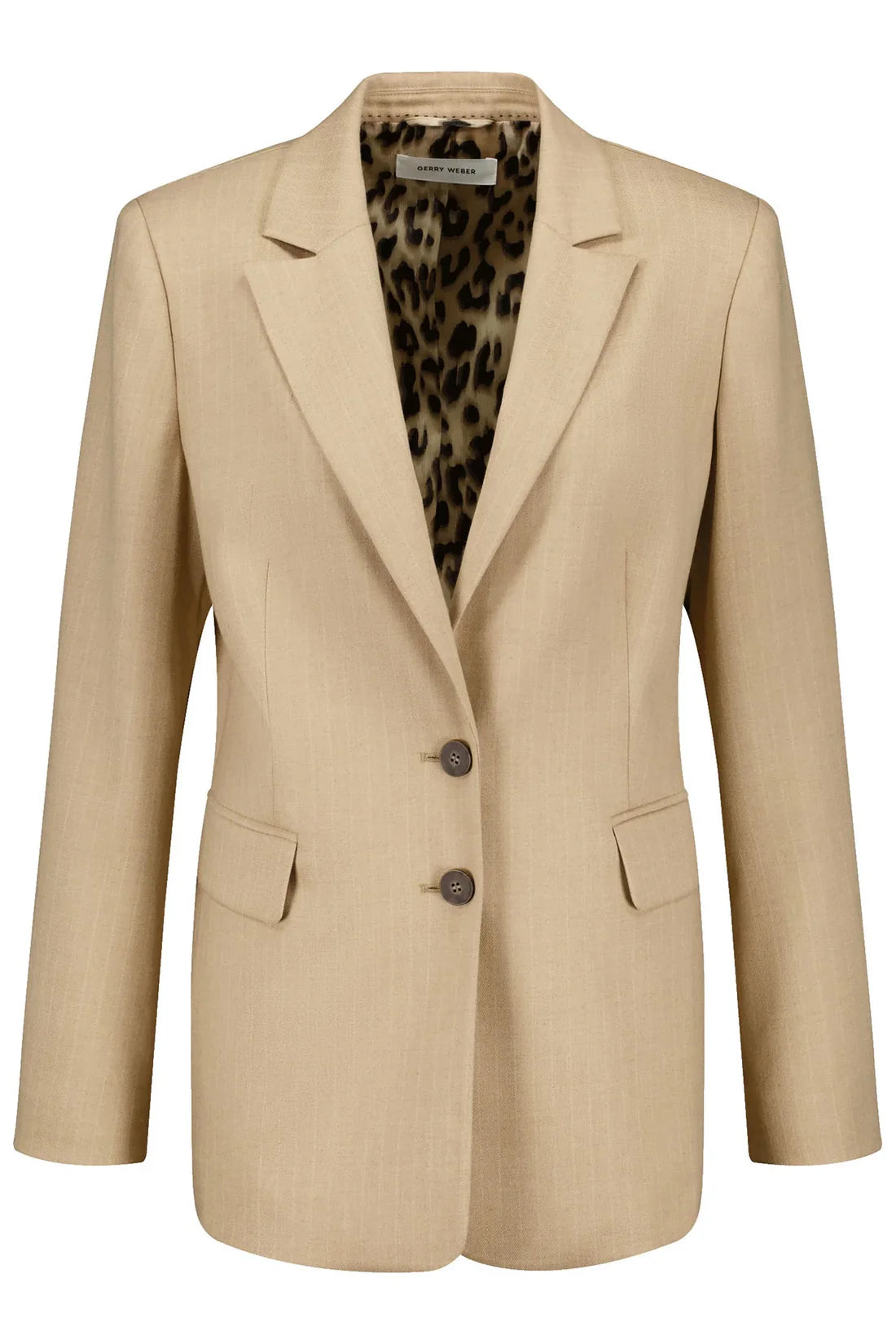 BLAZER CAMEL COM RISCAS E FORRO ANIMAL PRINT - GERRY WEBER