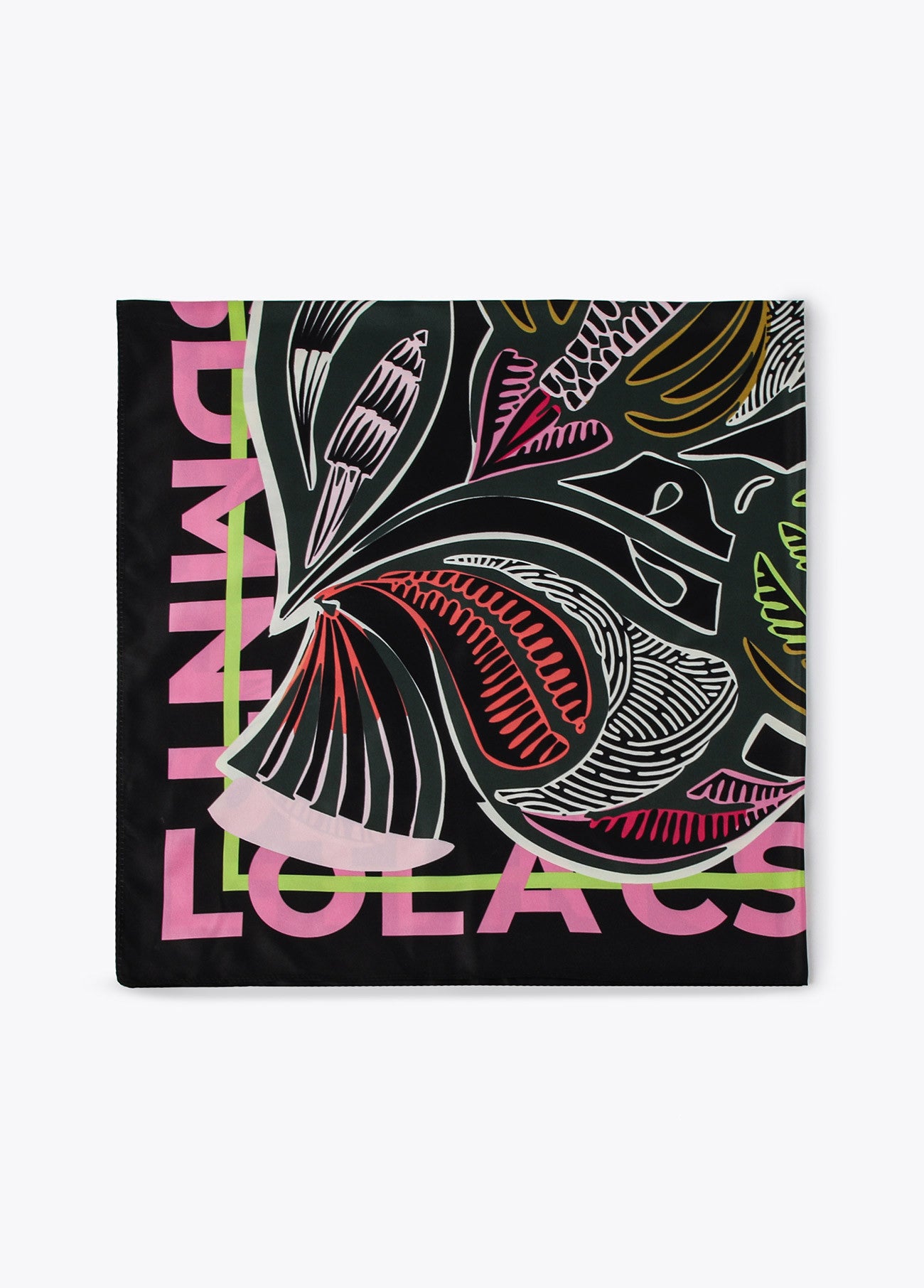 LENÇO ACETINADO COM FOLHAS FRONDOSAS - LOLA CASADEMUNT