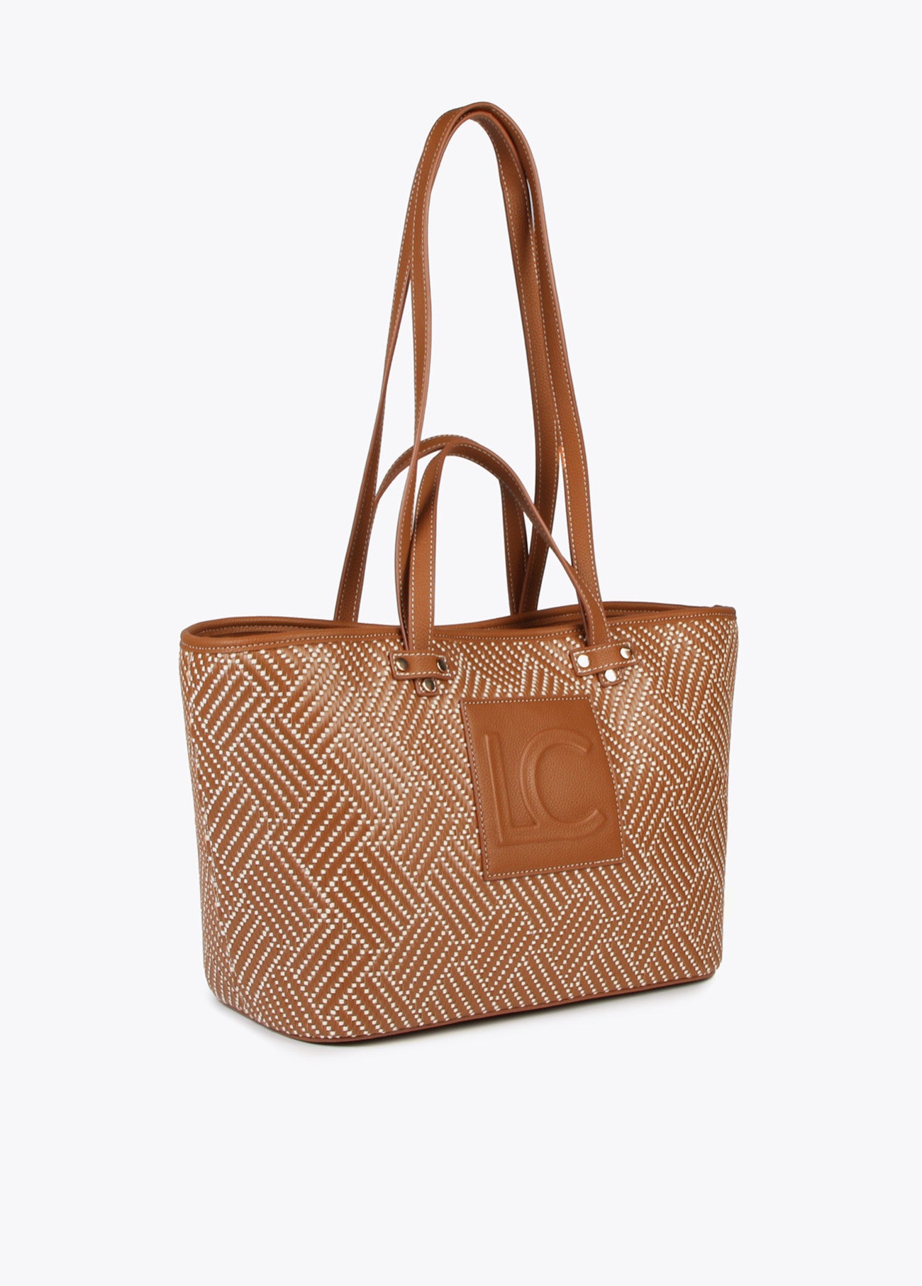 MALA TOTE BAG ENTRANÇADO CAMEL - LOLA CASADEMUNT