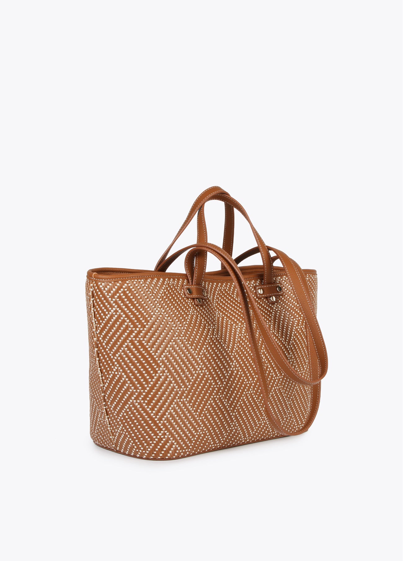 MALA TOTE BAG ENTRANÇADO CAMEL - LOLA CASADEMUNT