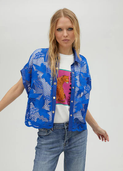 CAMISA CROCHÊ E ECOPELE - LOLA CASADEMUNT BY MAITE