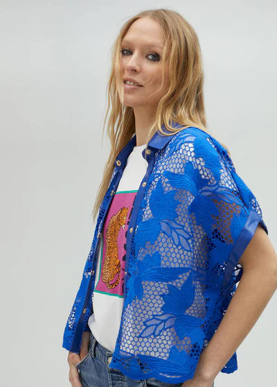 CAMISA CROCHÊ E ECOPELE - LOLA CASADEMUNT BY MAITE