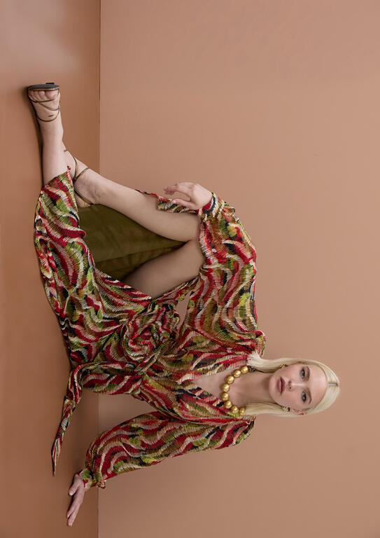 VESTIDO MIDI ESTAMPADO MULTICOLOR - LOLA CASADEMUNT BY MAITE